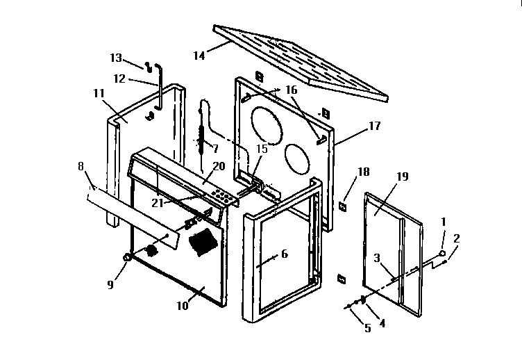 Cabinet Diagram and Parts List for 2941  US Stove Company Heater